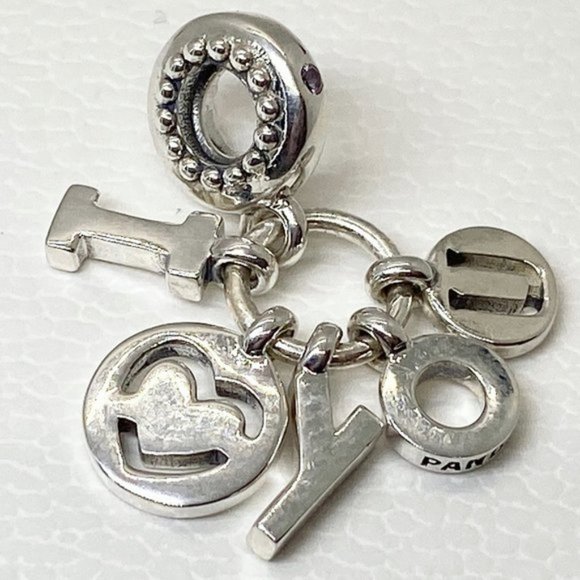 PANDORA I Love You Dangle Charm #796596FPC - Picture 3 of 3